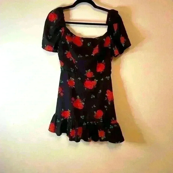 Beginning Boutique black dress with red roses size 8 - Picture 1 of 5